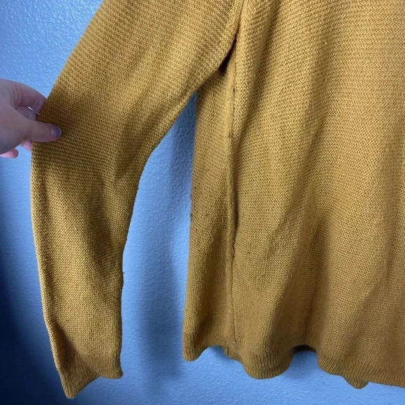 Madewell Riverside Textured Knit Sweater Oversized Sz L Yellow F3447 Lightweight - Picture 3 of 9
